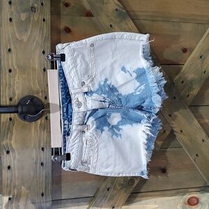 TRUE RELIGION MICRO KEIRA MID RISE JEAN  SHORTS RAW HEM SIZE 27